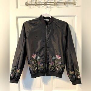 Love, Fire Small Embroidered Lightweight Bomber Jacket